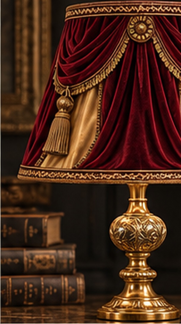 The Draped Salon — Trompe l'oeil drapery lampshade by Snowball Atelier