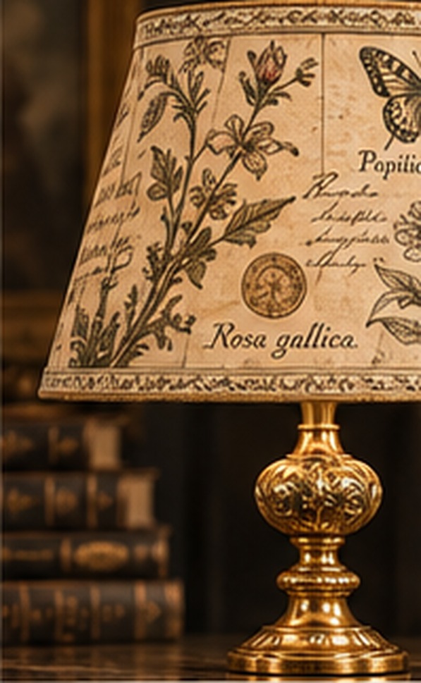 The Archivist — Text & illustration lampshade by Snowball Atelier