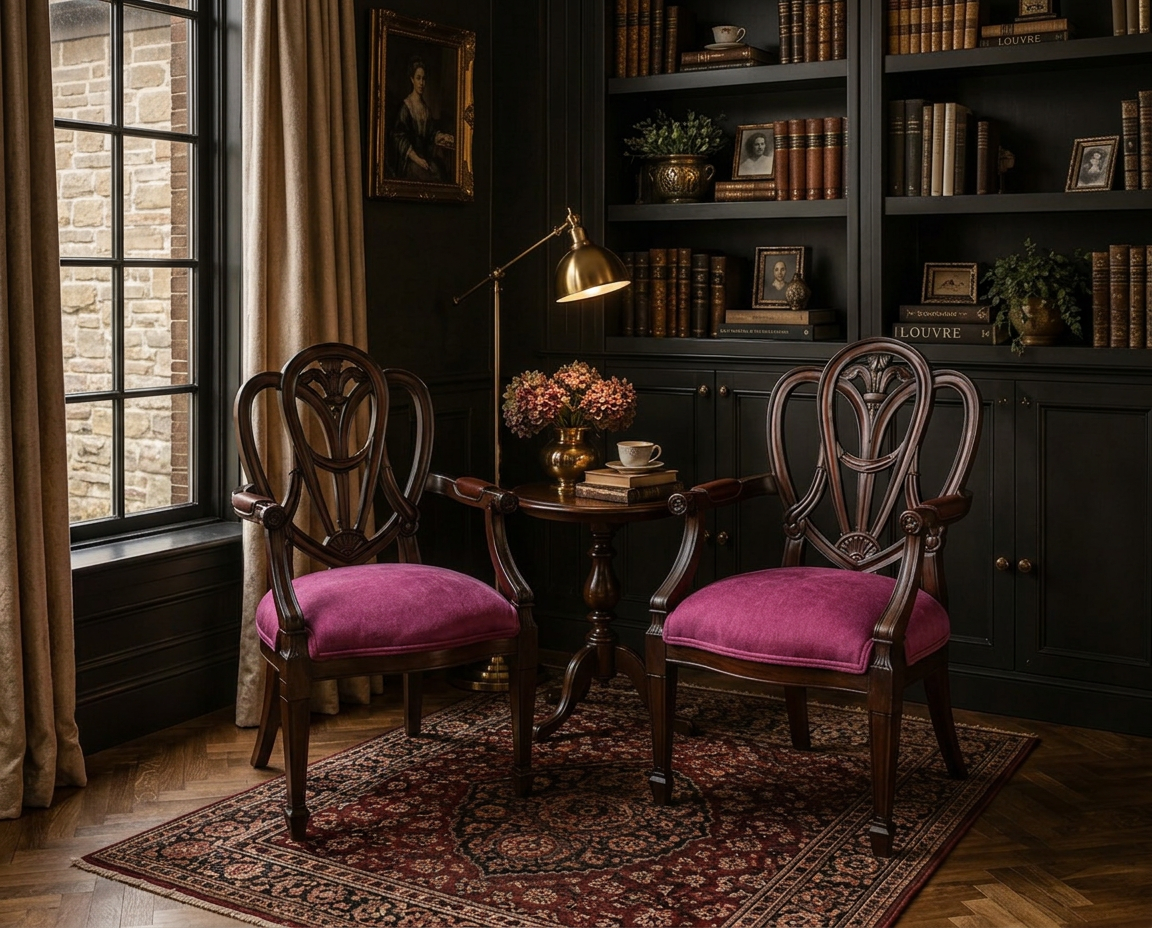 Pair of mahogany armchairs